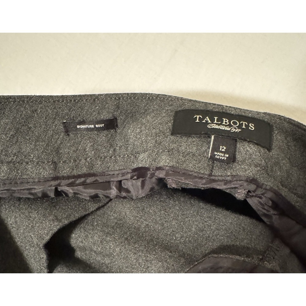 Talbots Pants Size 12 Gray Signature Boot Stretch Pockets Trousers Career Staple - Picture 3 of 4